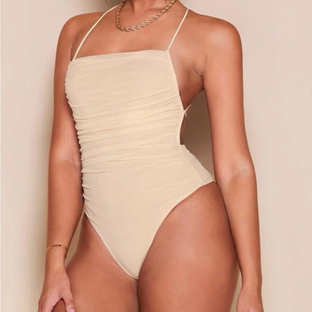 Nude strappy bodysuit
